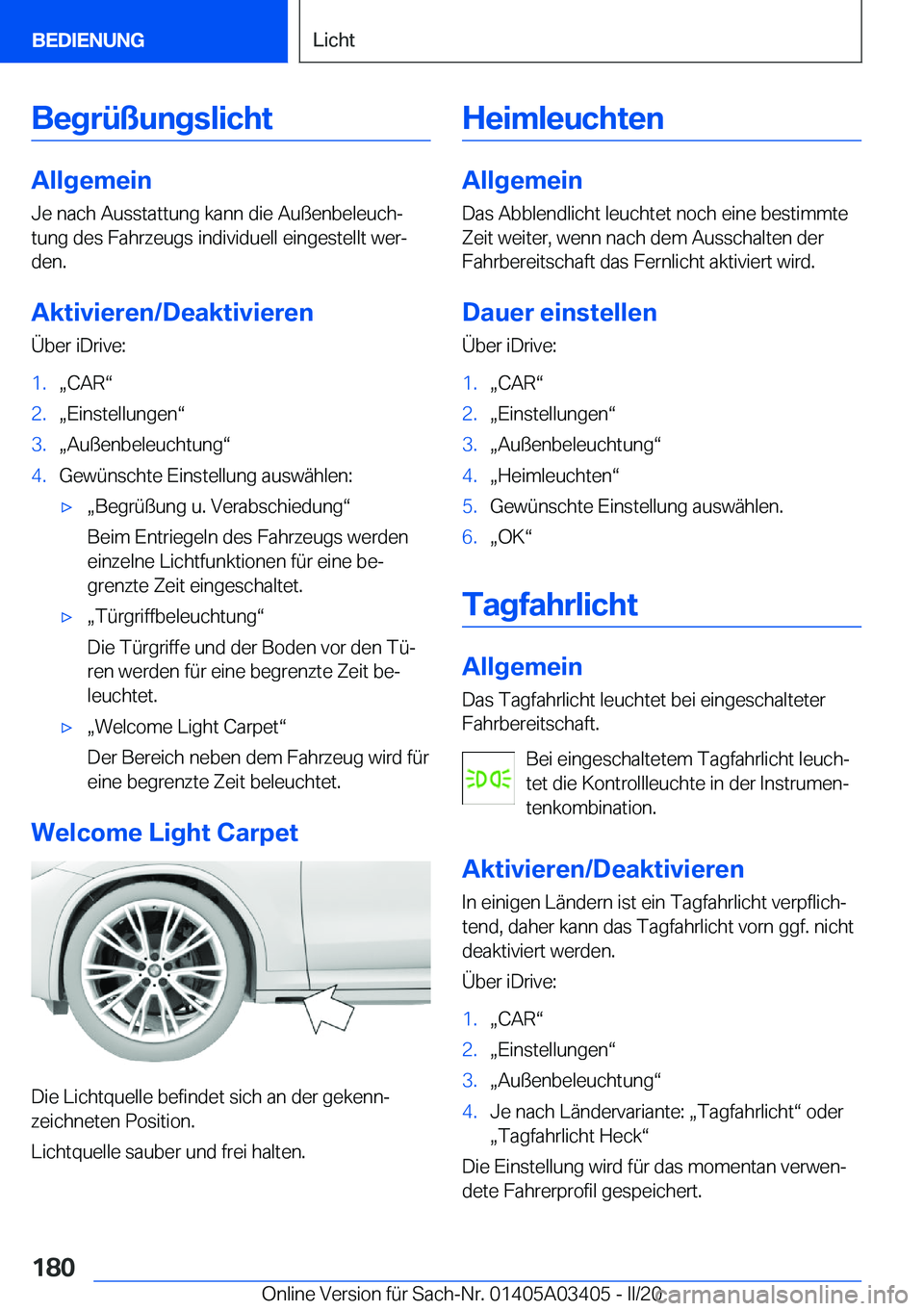BMW X6 M 2020  Betriebsanleitungen (in German) �B�e�g�r�