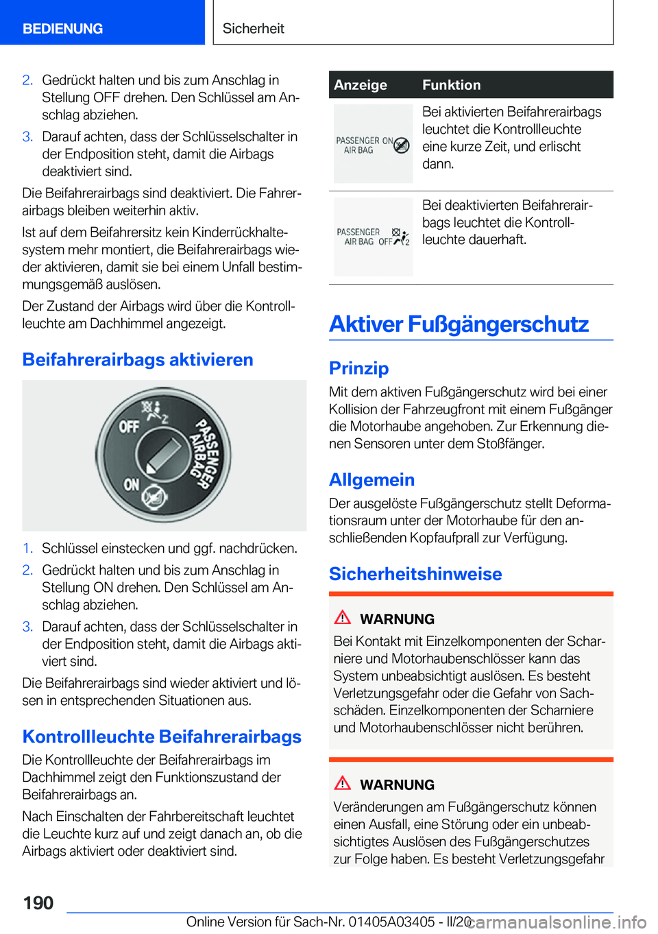 BMW X6 M 2020  Betriebsanleitungen (in German) �2�.�G�e�d�r�