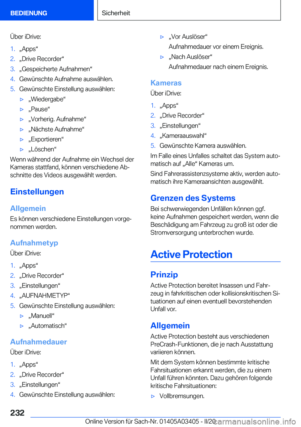 BMW X6 M 2020  Betriebsanleitungen (in German) �