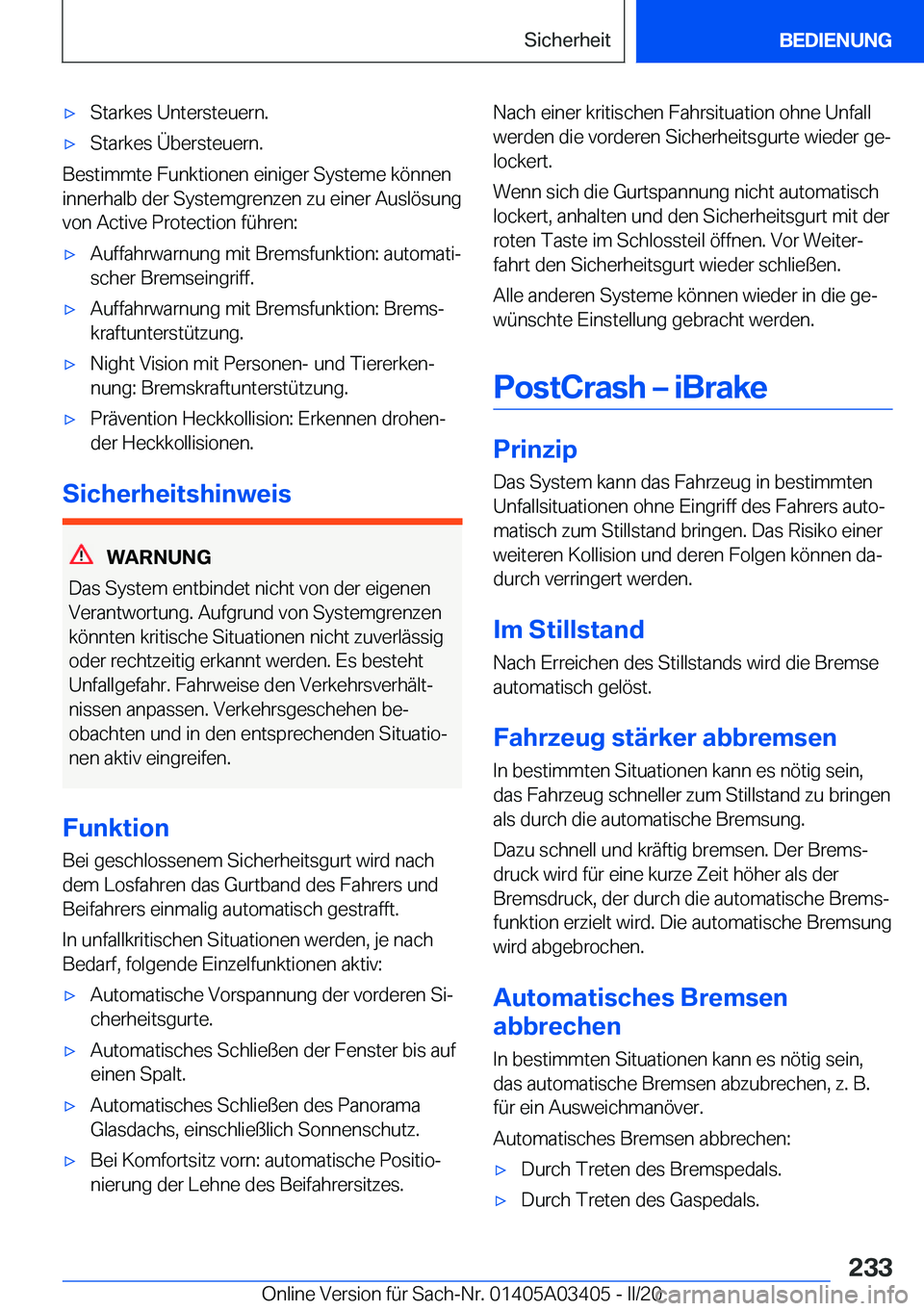 BMW X6 M 2020  Betriebsanleitungen (in German) 'x�S�t�a�r�k�e�s��U�n�t�e�r�s�t�e�u�e�r�n�.'x�S�t�a�r�k�e�s��