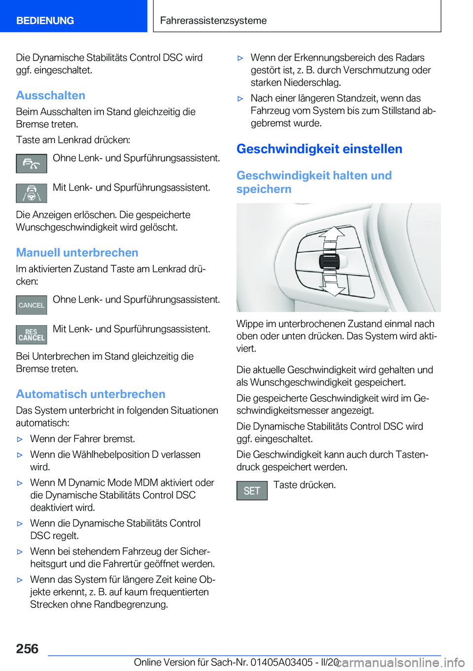 BMW X6 M 2020  Betriebsanleitungen (in German) �D�i�e��D�y�n�a�m�i�s�c�h�e��S�t�a�b�i�l�i�t�