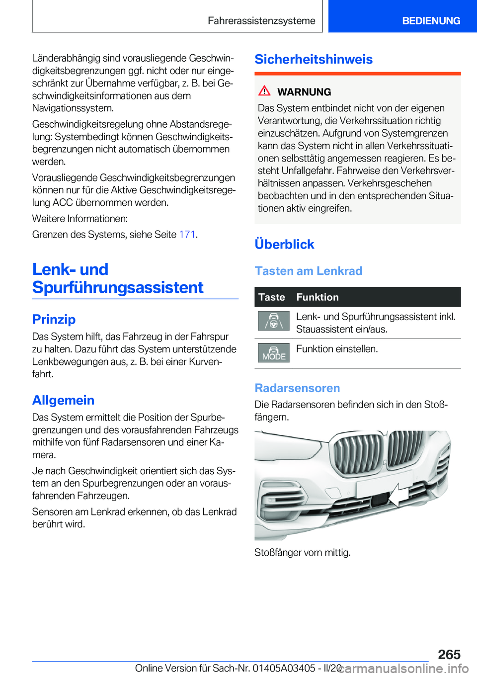 BMW X6 M 2020  Betriebsanleitungen (in German) �L�
