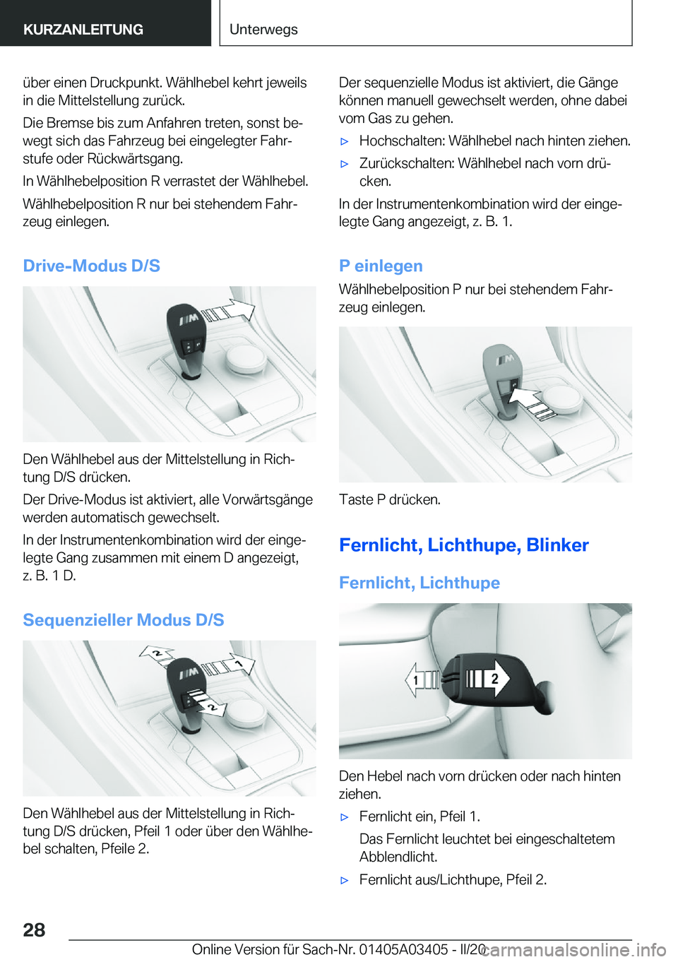BMW X6 M 2020  Betriebsanleitungen (in German) �
