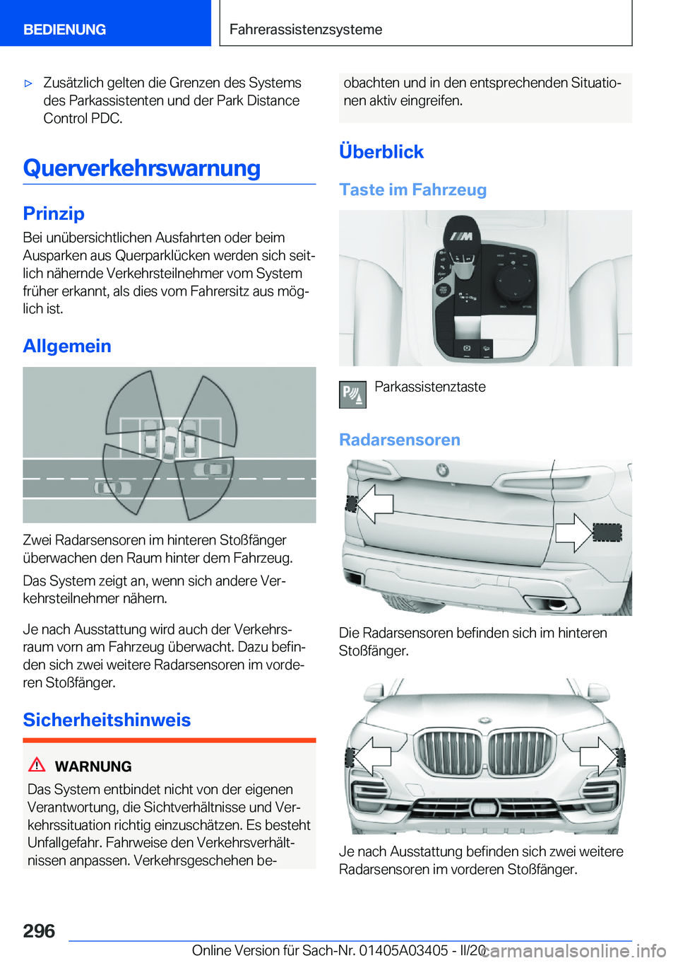 BMW X6 M 2020  Betriebsanleitungen (in German) 'x�Z�u�s�
