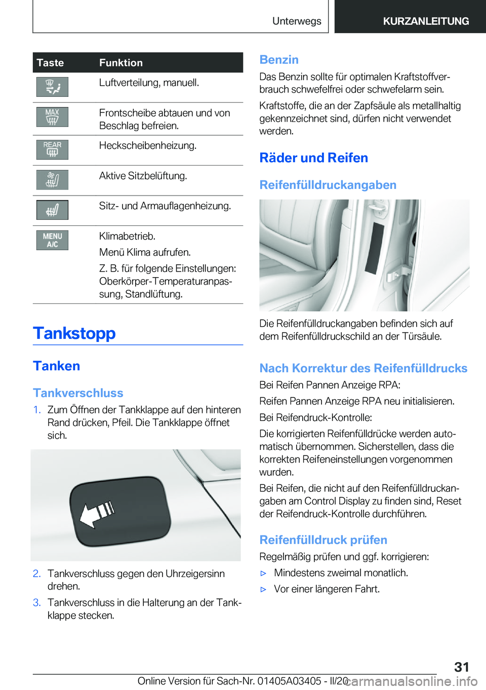 BMW X6 M 2020  Betriebsanleitungen (in German) �T�a�s�t�e�F�u�n�k�t�i�o�n�L�u�f�t�v�e�r�t�e�i�l�u�n�g�,��m�a�n�u�e�l�l�.�F�r�o�n�t�s�c�h�e�i�b�e��a�b�t�a�u�e�n��u�n�d��v�o�n
�B�e�s�c�h�l�a�g��b�e�f�r�e�i�e�n�.�H�e�c�k�s�c�h�e�i�b�e�n�h�e�i�z�