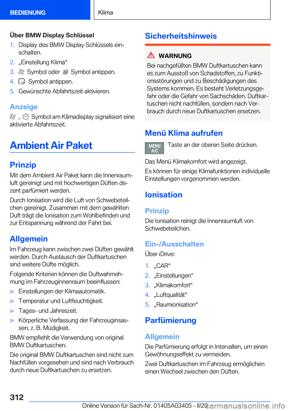 BMW X6 M 2020  Betriebsanleitungen (in German) �