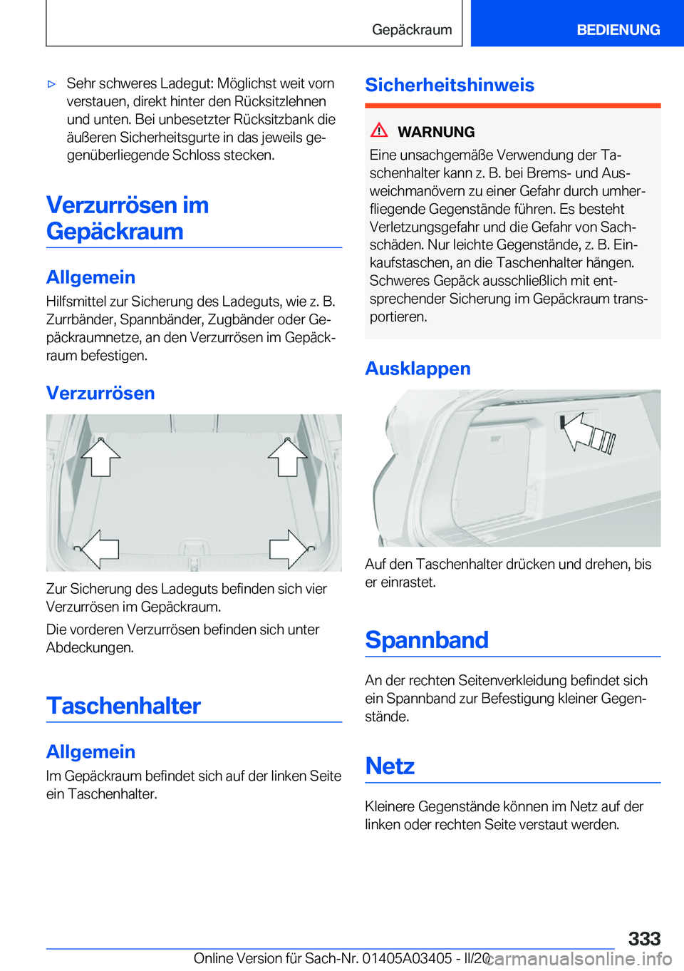 BMW X6 M 2020  Betriebsanleitungen (in German) 'x�S�e�h�r��s�c�h�w�e�r�e�s��L�a�d�e�g�u�t�:��M�