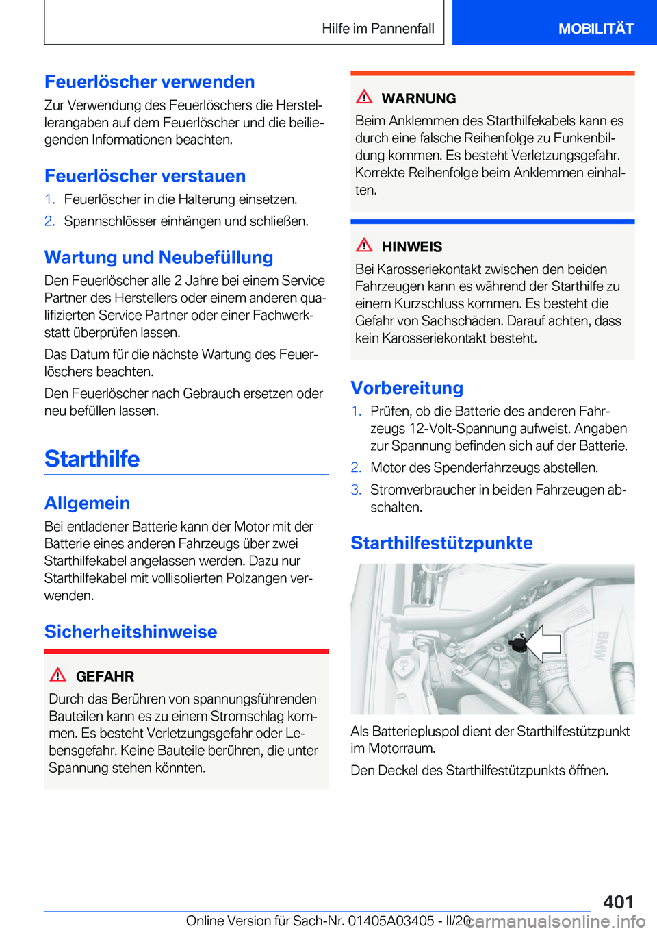 BMW X6 M 2020  Betriebsanleitungen (in German) �F�e�u�e�r�l�
