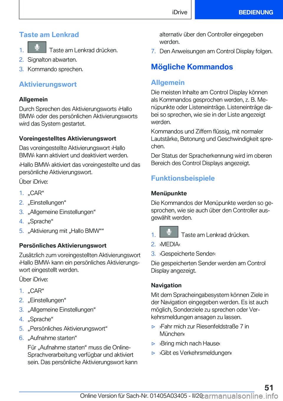 BMW X6 M 2020  Betriebsanleitungen (in German) �T�a�s�t�e��a�m��L�e�n�k�r�a�d�1�.���T�a�s�t�e��a�m��L�e�n�k�r�a�d��d�r�