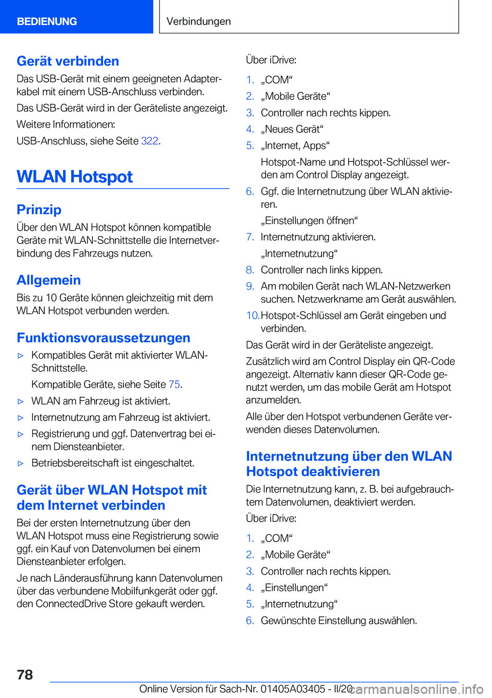 BMW X6 M 2020  Betriebsanleitungen (in German) �G�e�r�