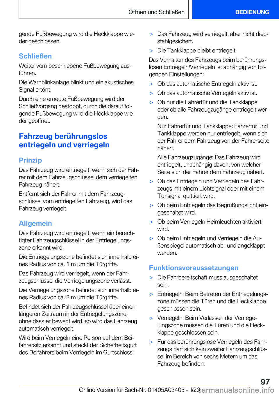 BMW X6 M 2020  Betriebsanleitungen (in German) �g�e�n�d�e��F�u�