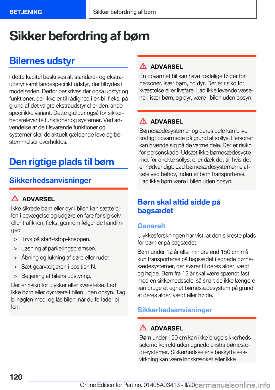 BMW X6 M 2020  InstruktionsbØger (in Danish) �S�i�k�k�e�r��b�e�f�o�r�d�r�i�n�g��a�f��b�