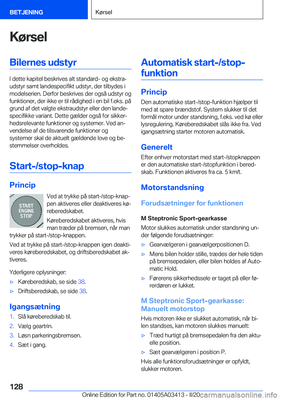 BMW X6 M 2020  InstruktionsbØger (in Danish) �K�