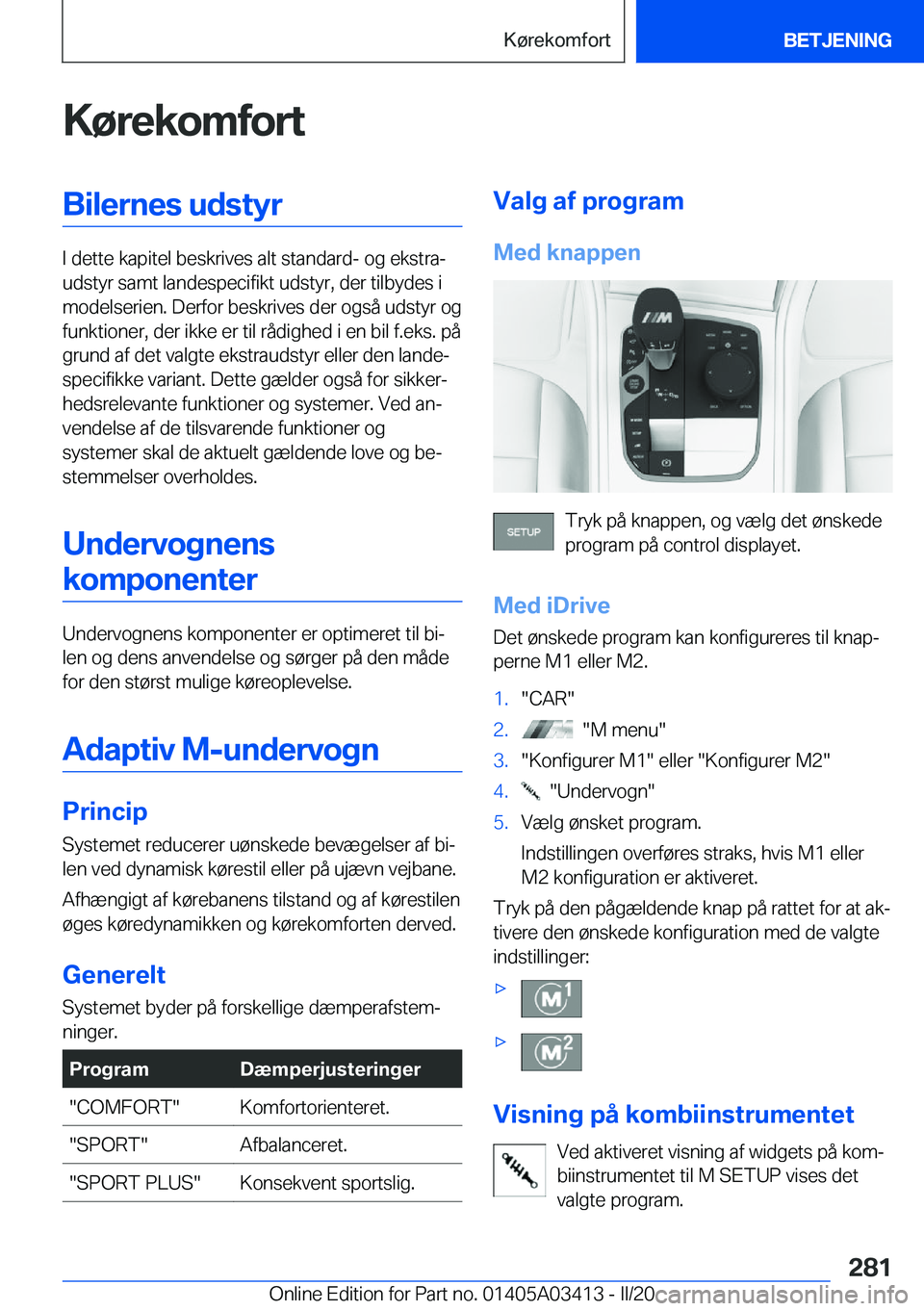 BMW X6 M 2020  InstruktionsbØger (in Danish) �K�