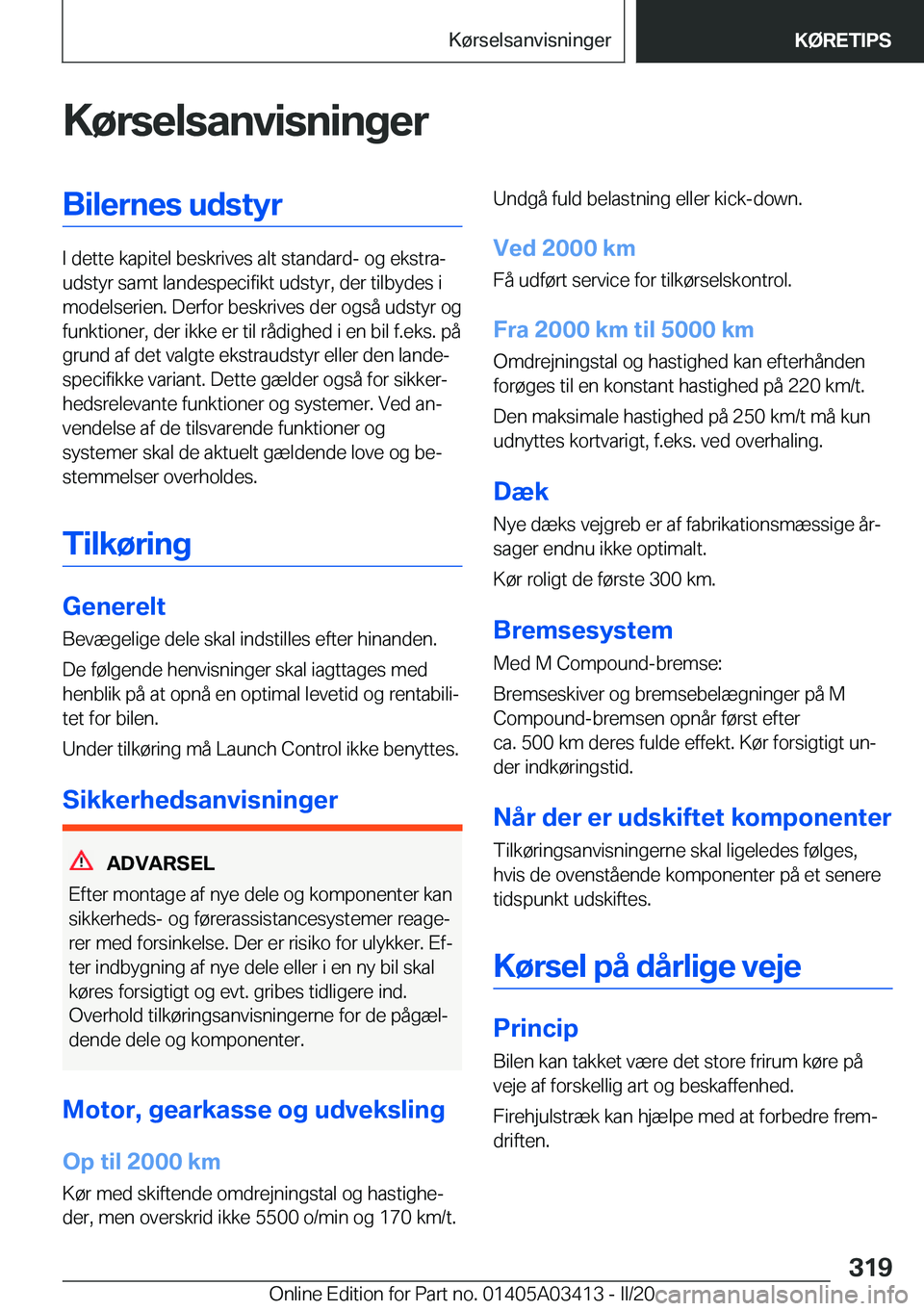 BMW X6 M 2020  InstruktionsbØger (in Danish) �K�