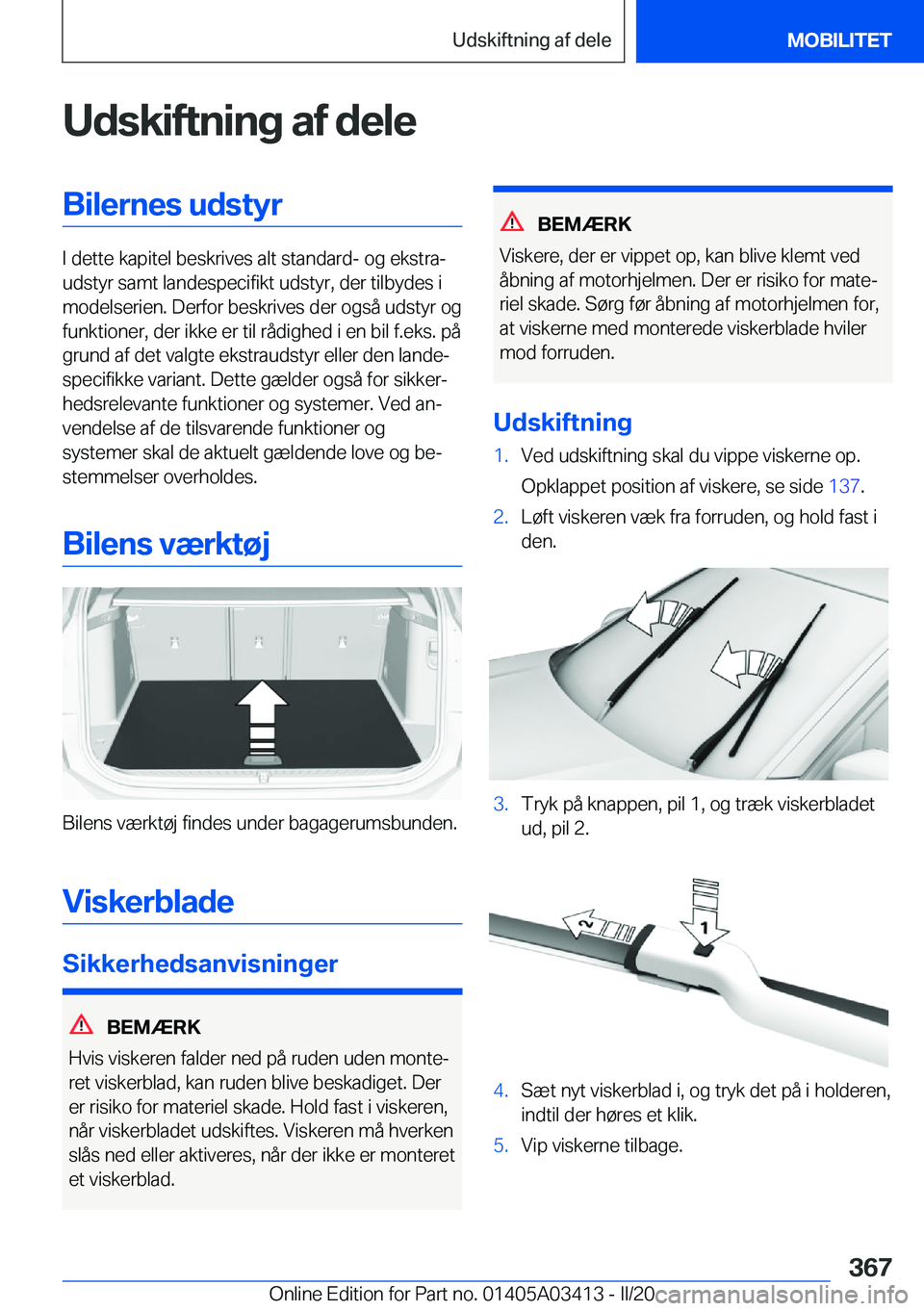 BMW X6 M 2020  InstruktionsbØger (in Danish) �U�d�s�k�i�f�t�n�i�n�g��a�f��d�e�l�e�B�i�l�e�r�n�e�s��u�d�s�t�y�r
�I��d�e�t�t�e��k�a�p�i�t�e�l��b�e�s�k�r�i�v�e�s��a�l�t��s�t�a�n�d�a�r�d�-��o�g��e�k�s�t�r�aj
�u�d�s�t�y�r��s�a�m�t��l�a�n