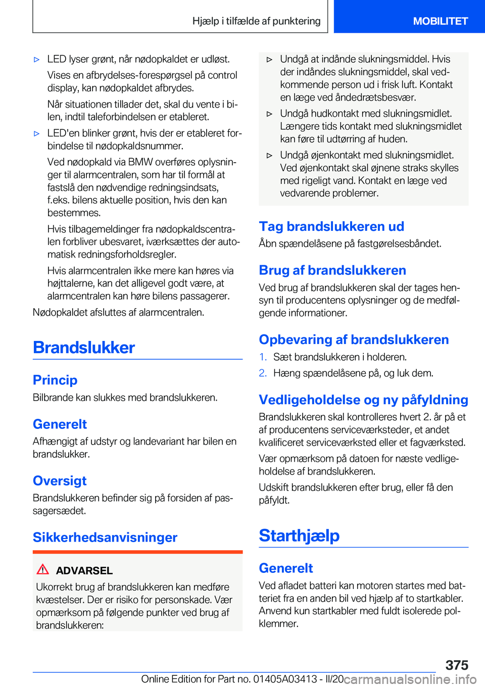 BMW X6 M 2020  InstruktionsbØger (in Danish) 'x�L�E�D��l�y�s�e�r��g�r�