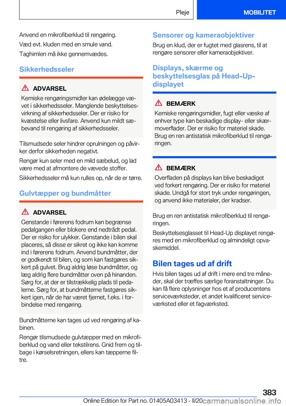 BMW X6 M 2020  InstruktionsbØger (in Danish) �A�n�v�e�n�d��e�n��m�i�k�r�o�f�i�b�e�r�k�l�u�d��t�i�l��r�e�n�g�