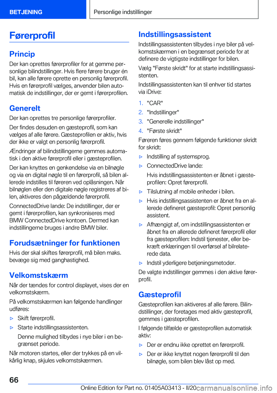 BMW X6 M 2020  InstruktionsbØger (in Danish) �F�
