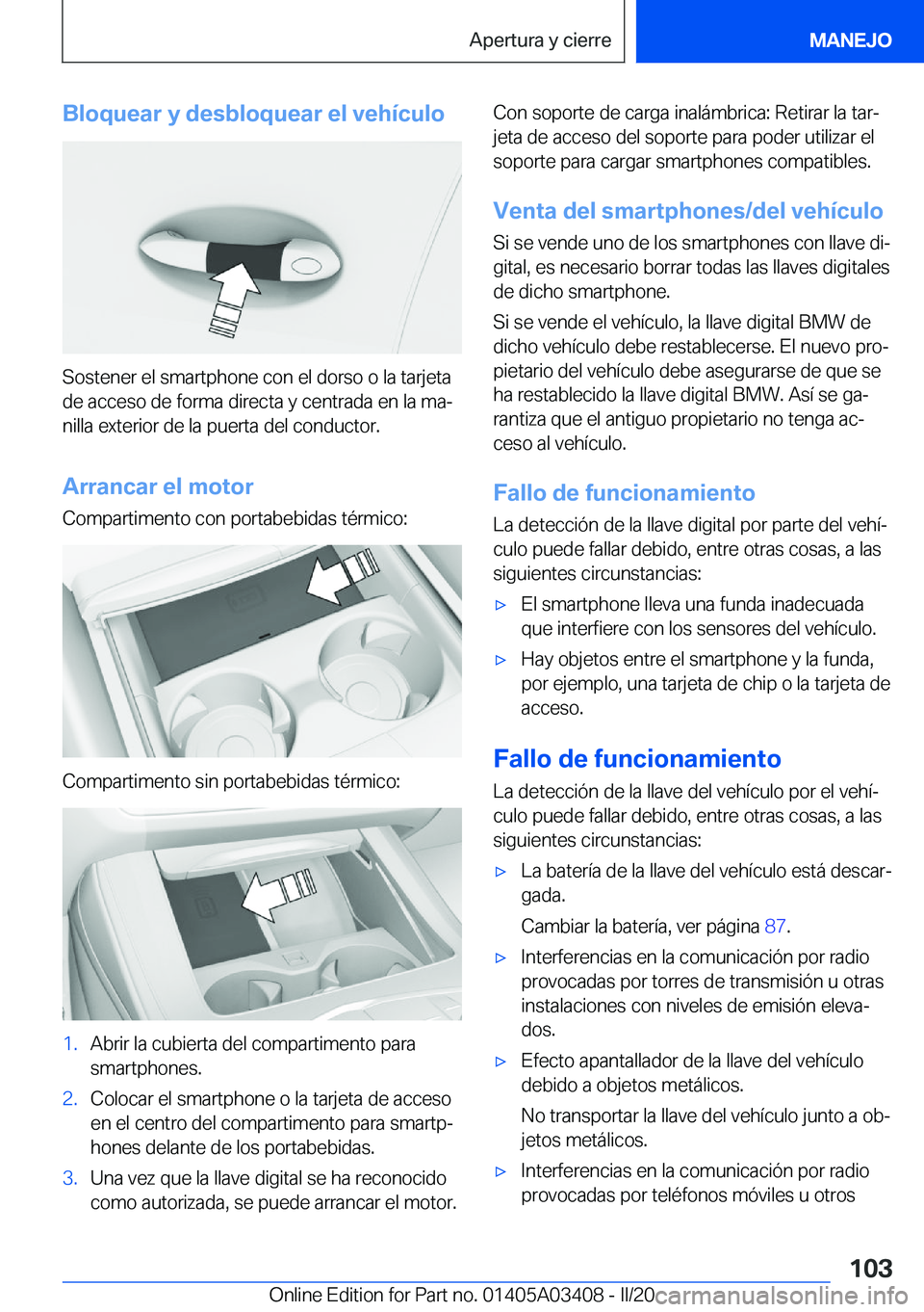 BMW X6 M 2020  Manuales de Empleo (in Spanish) �B�l�o�q�u�e�a�r��y��d�e�s�b�l�o�q�u�e�a�r��e�l��v�e�h�