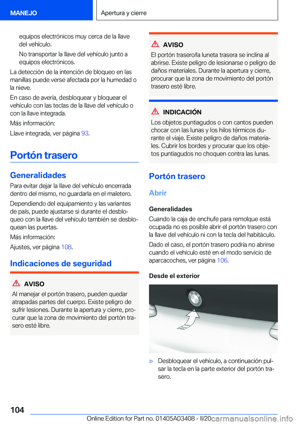 BMW X6 M 2020  Manuales de Empleo (in Spanish) �e�q�u�i�p�o�s��e�l�e�c�t�r�