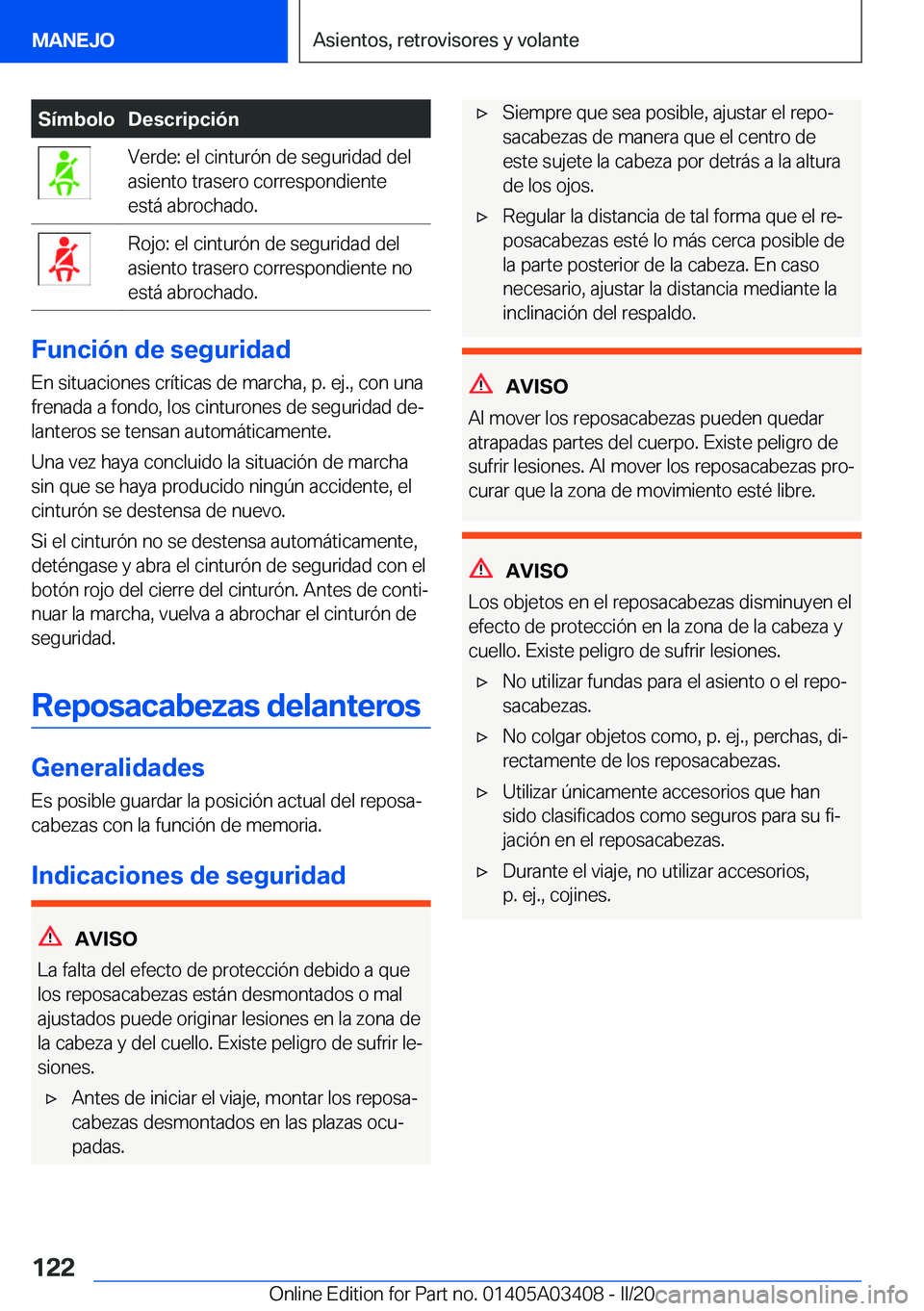 BMW X6 M 2020  Manuales de Empleo (in Spanish) �S�