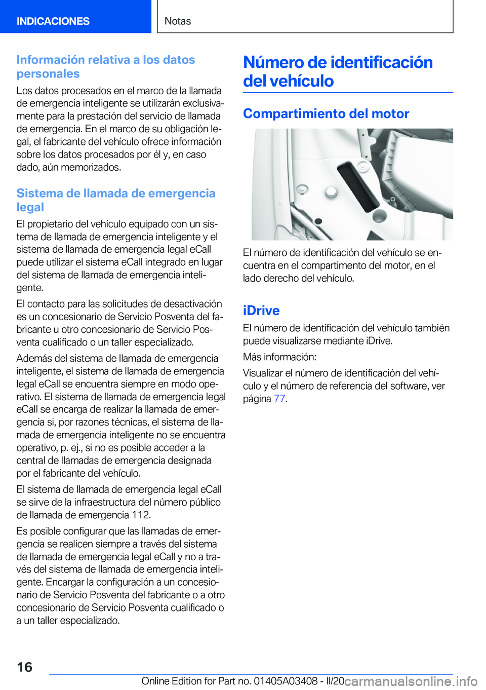 BMW X6 M 2020  Manuales de Empleo (in Spanish) �I�n�f�o�r�m�a�c�i�