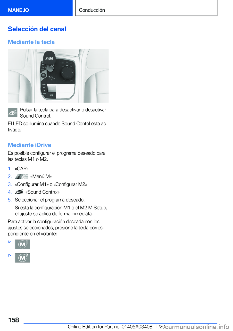 BMW X6 M 2020  Manuales de Empleo (in Spanish) �S�e�l�e�c�c�i�