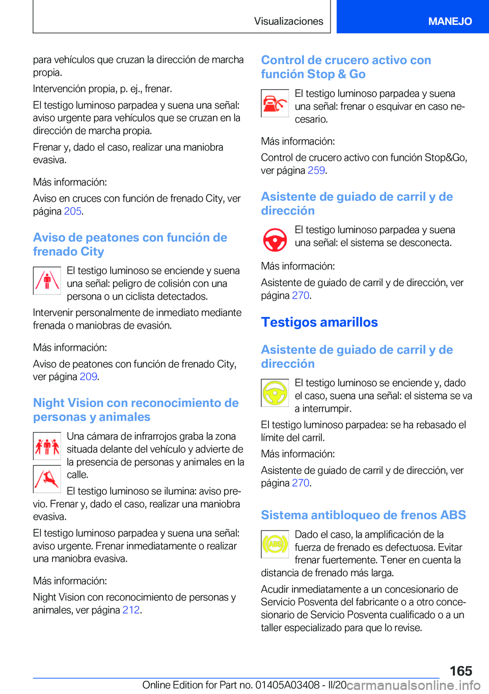 BMW X6 M 2020  Manuales de Empleo (in Spanish) �p�a�r�a��v�e�h�