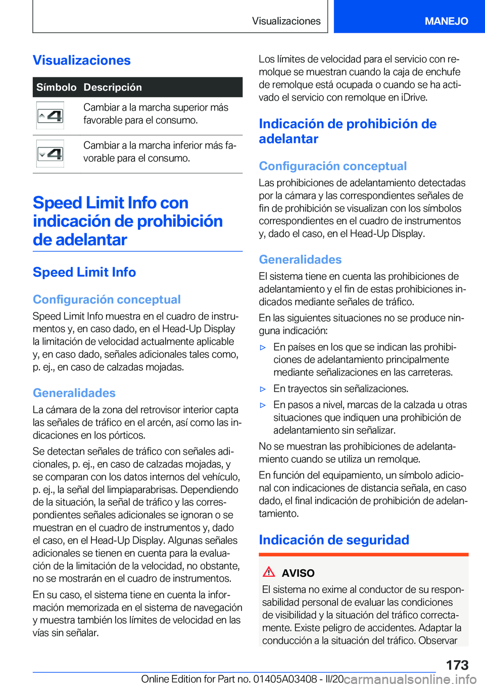 BMW X6 M 2020  Manuales de Empleo (in Spanish) �V�i�s�u�a�l�i�z�a�c�i�o�n�e�s�S�