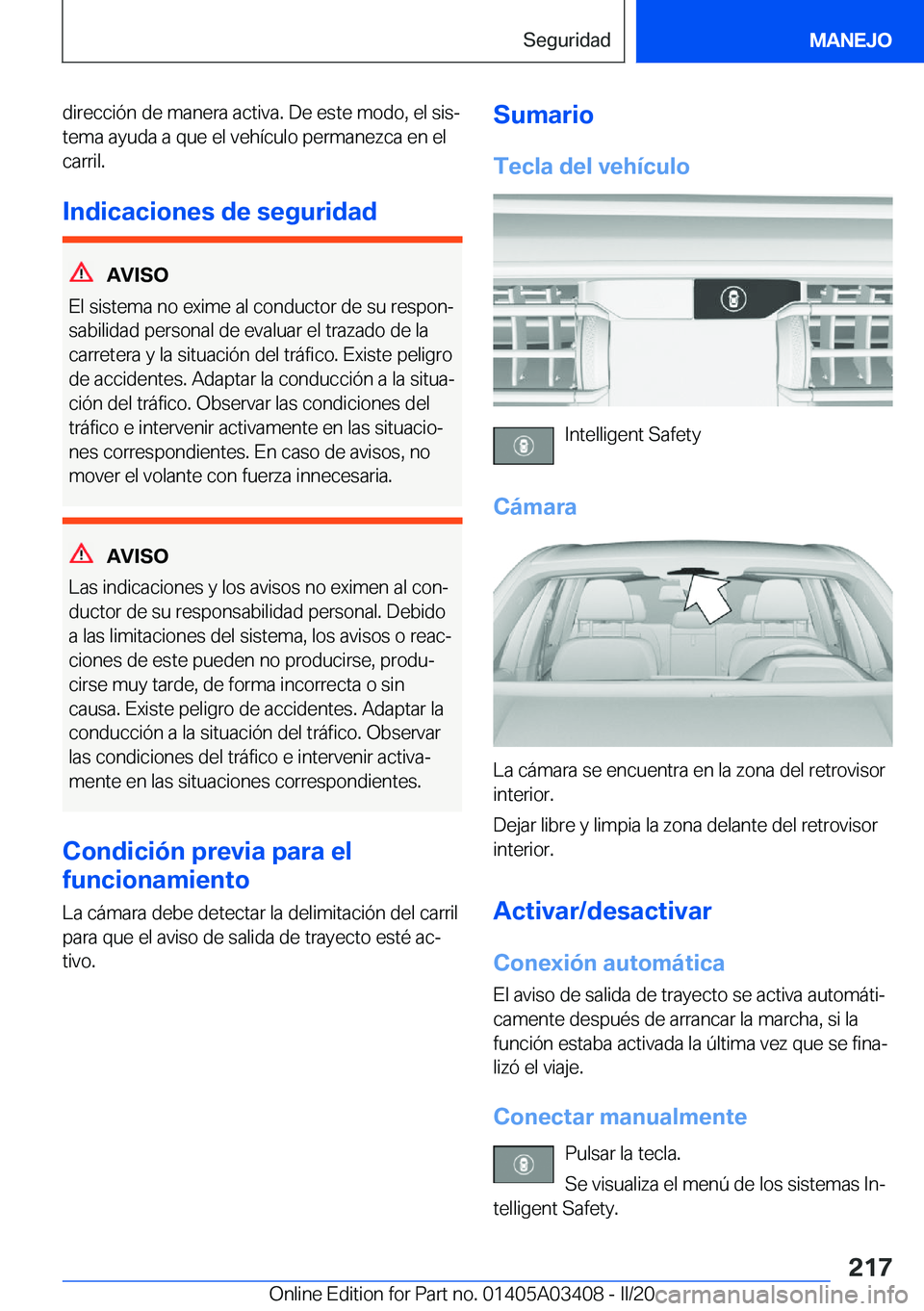 BMW X6 M 2020  Manuales de Empleo (in Spanish) �d�i�r�e�c�c�i�