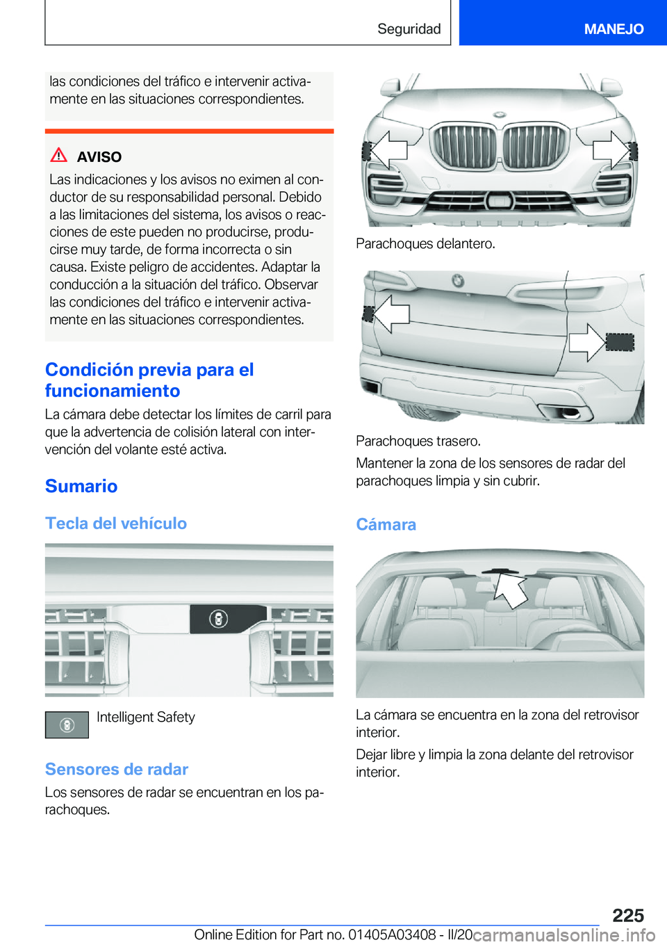 BMW X6 M 2020  Manuales de Empleo (in Spanish) �l�a�s��c�o�n�d�i�c�i�o�n�e�s��d�e�l��t�r�