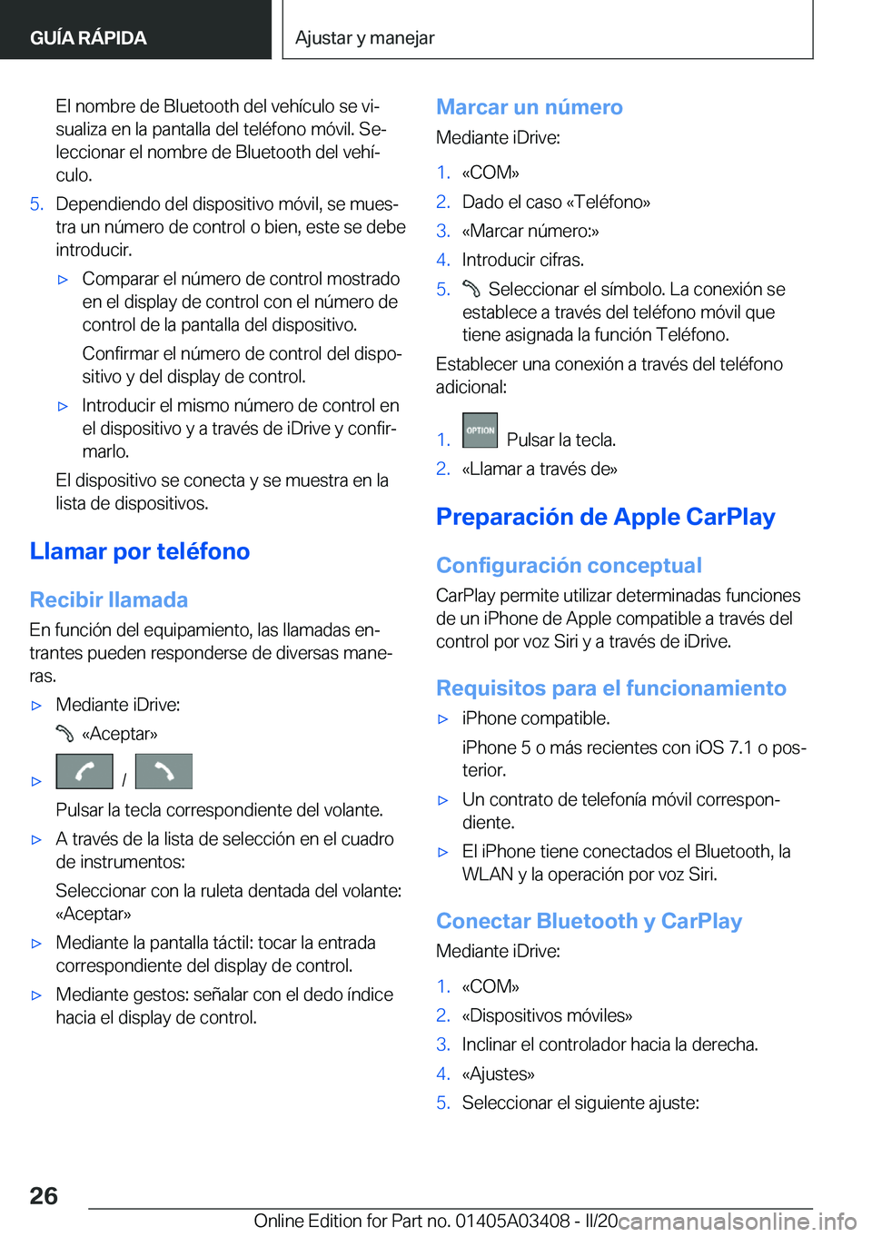 BMW X6 M 2020  Manuales de Empleo (in Spanish) �E�l��n�o�m�b�r�e��d�e��B�l�u�e�t�o�o�t�h��d�e�l��v�e�h�