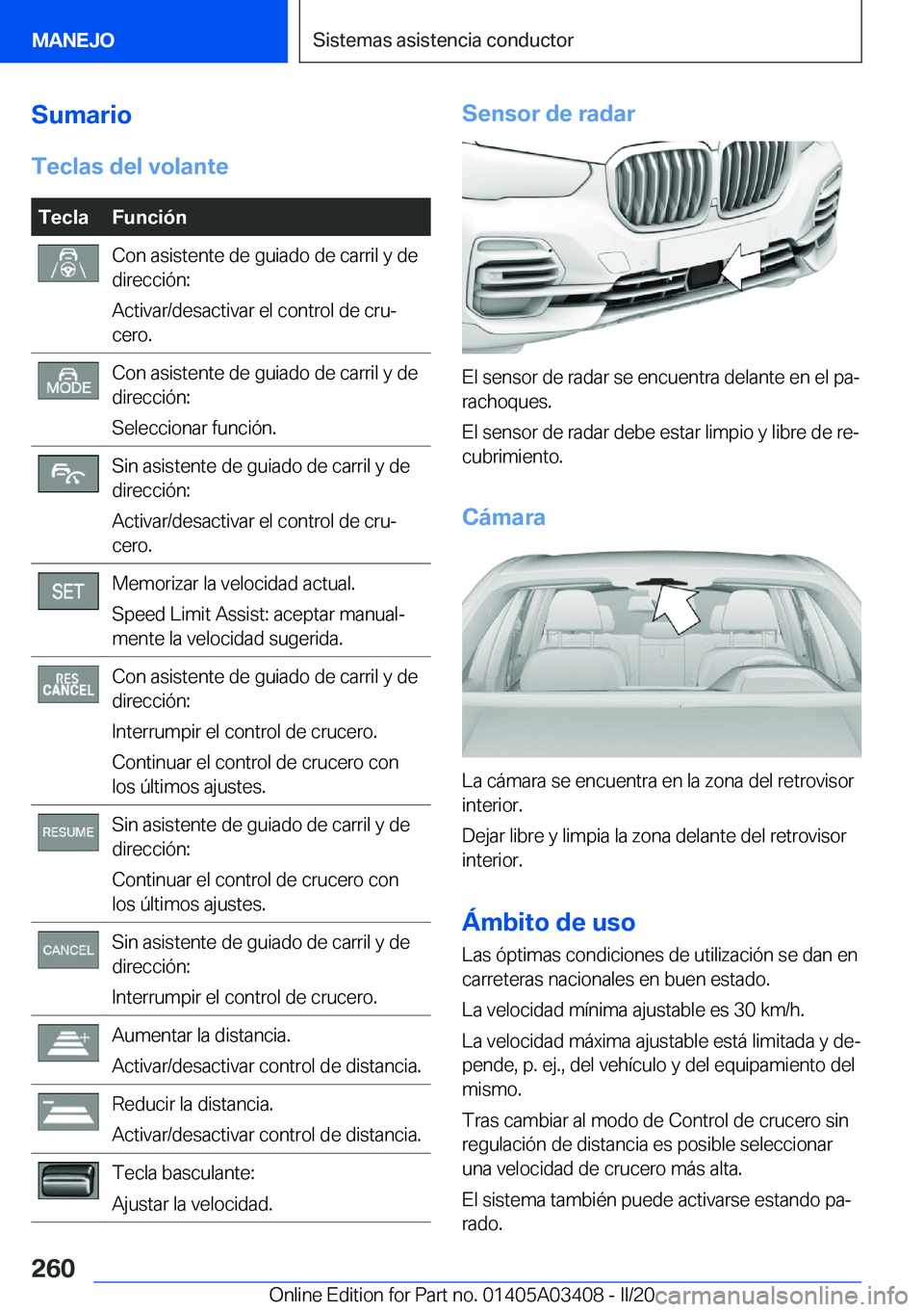 BMW X6 M 2020  Manuales de Empleo (in Spanish) �S�u�m�a�r�i�o�T�e�c�l�a�s��d�e�l��v�o�l�a�n�t�e�T�e�c�l�a�F�u�n�c�i�