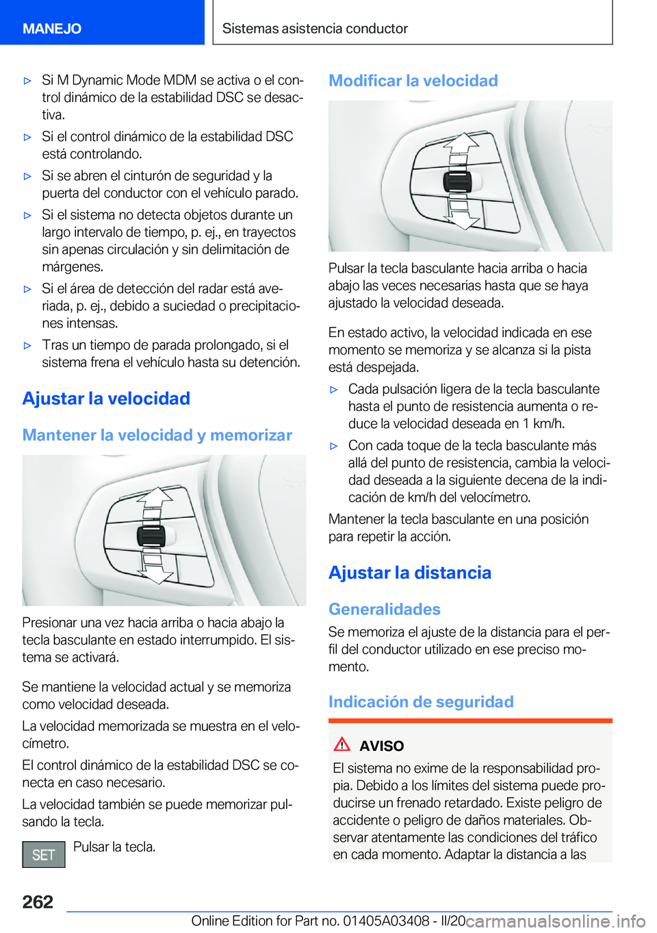 BMW X6 M 2020  Manuales de Empleo (in Spanish) 'x�S�i��M��D�y�n�a�m�i�c��M�o�d�e��M�D�M��s�e��a�c�t�i�v�a��o��e�l��c�o�nª
�t�r�o�l��d�i�n�