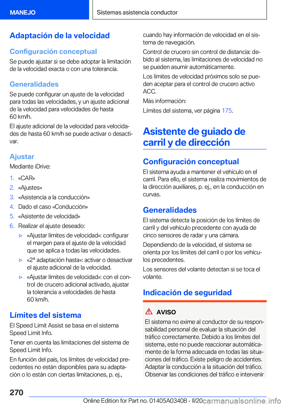 BMW X6 M 2020  Manuales de Empleo (in Spanish) �A�d�a�p�t�a�c�i�