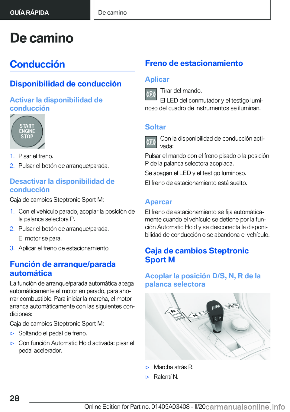 BMW X6 M 2020  Manuales de Empleo (in Spanish) �D�e��c�a�m�i�n�o�C�o�n�d�u�c�c�i�