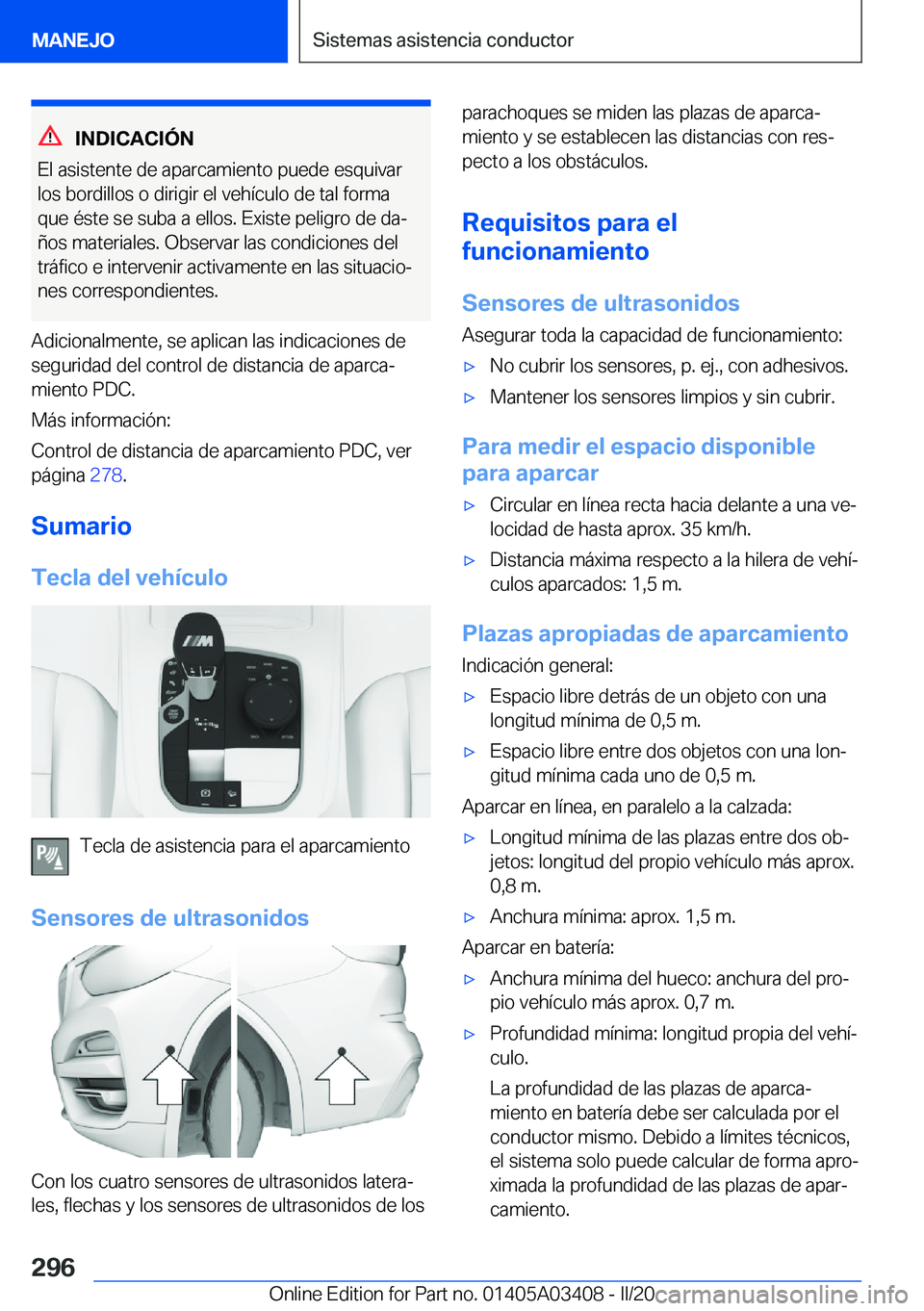 BMW X6 M 2020  Manuales de Empleo (in Spanish) �I�N�D�I�C�A�C�I�