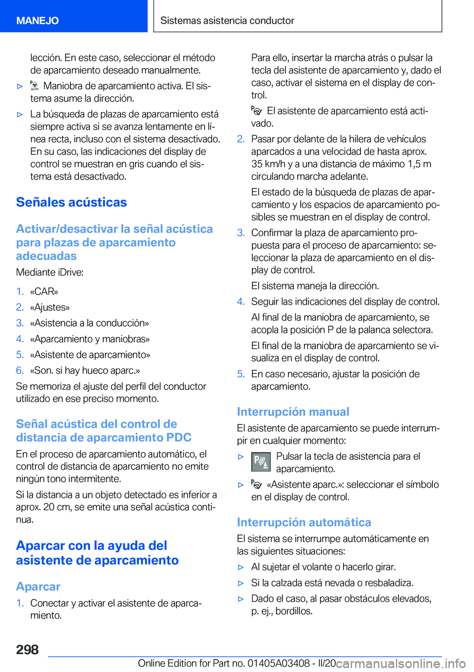 BMW X6 M 2020  Manuales de Empleo (in Spanish) �l�e�c�c�i�