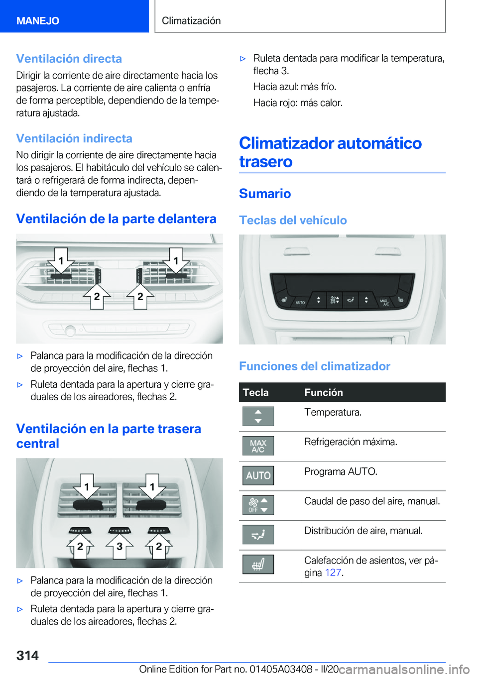BMW X6 M 2020  Manuales de Empleo (in Spanish) �V�e�n�t�i�l�a�c�i�