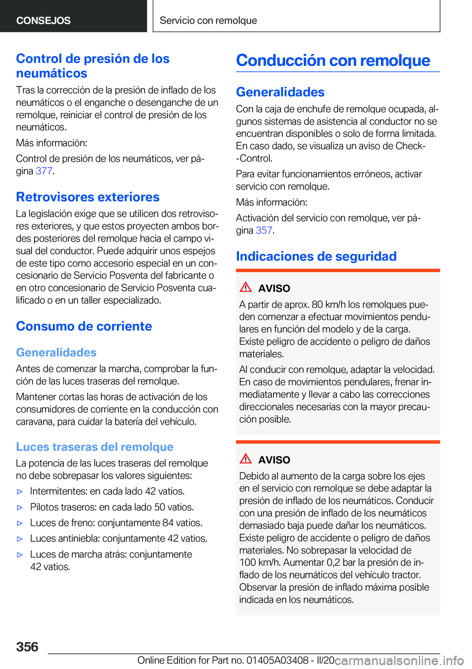 BMW X6 M 2020  Manuales de Empleo (in Spanish) �C�o�n�t�r�o�l��d�e��p�r�e�s�i�