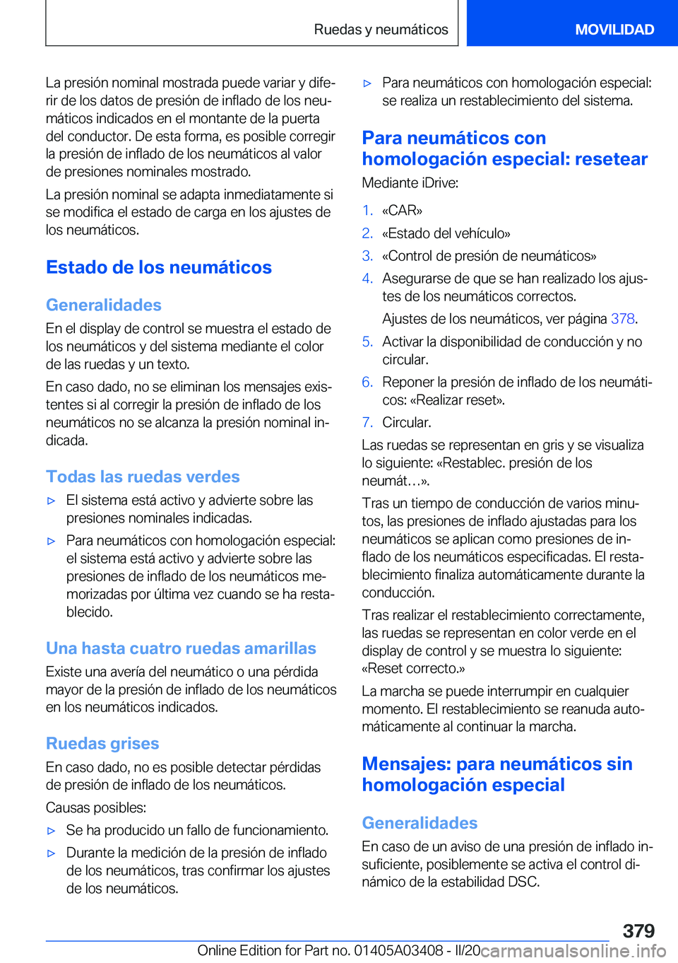 BMW X6 M 2020  Manuales de Empleo (in Spanish) �L�a��p�r�e�s�i�