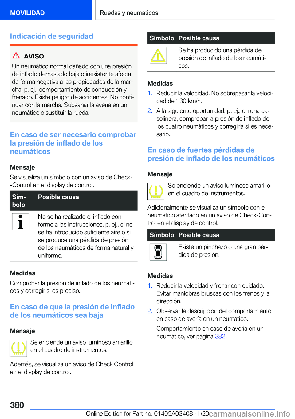 BMW X6 M 2020  Manuales de Empleo (in Spanish) �I�n�d�i�c�a�c�i�