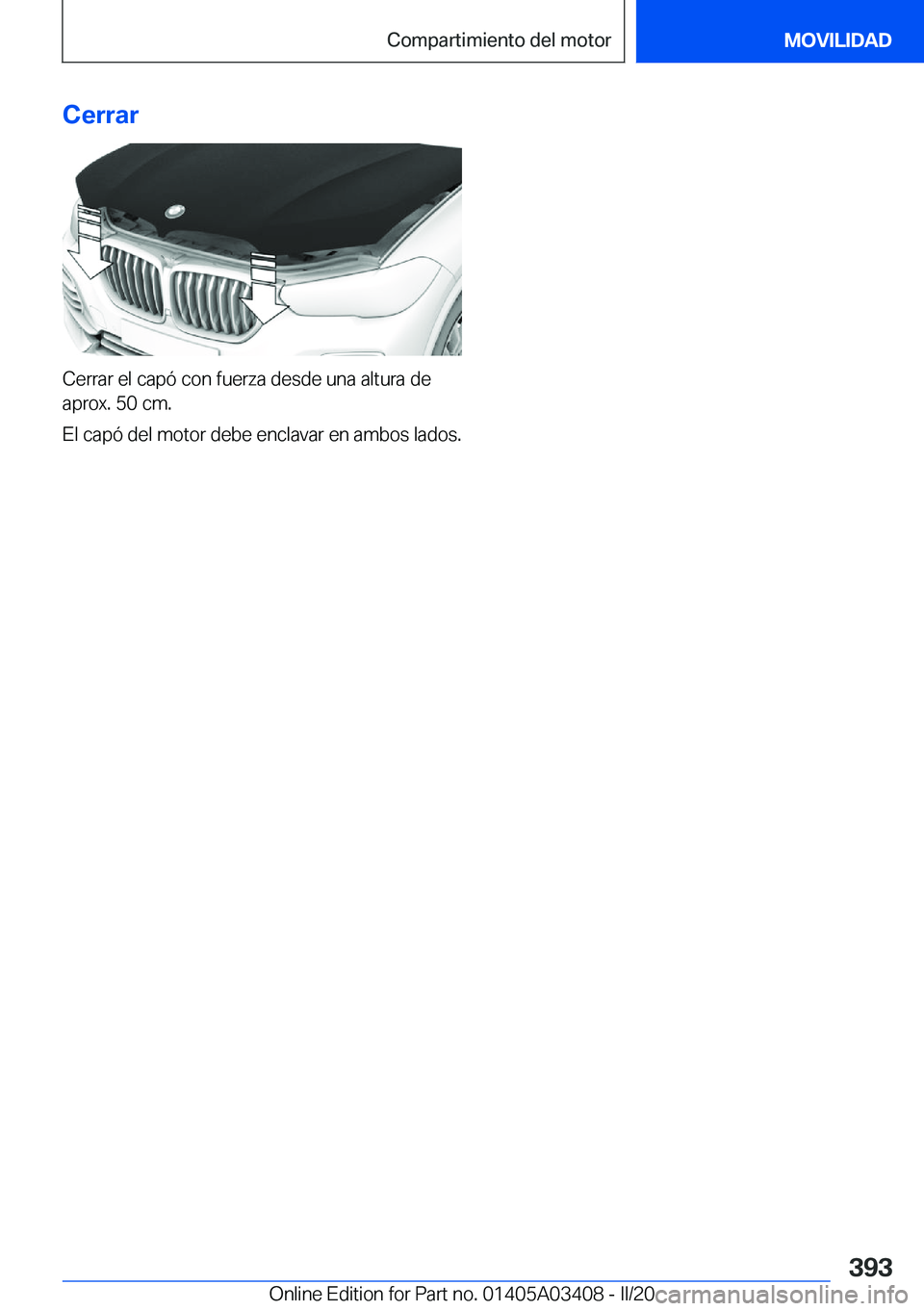 BMW X6 M 2020  Manuales de Empleo (in Spanish) �C�e�r�r�a�r
�C�e�r�r�a�r��e�l��c�a�p�