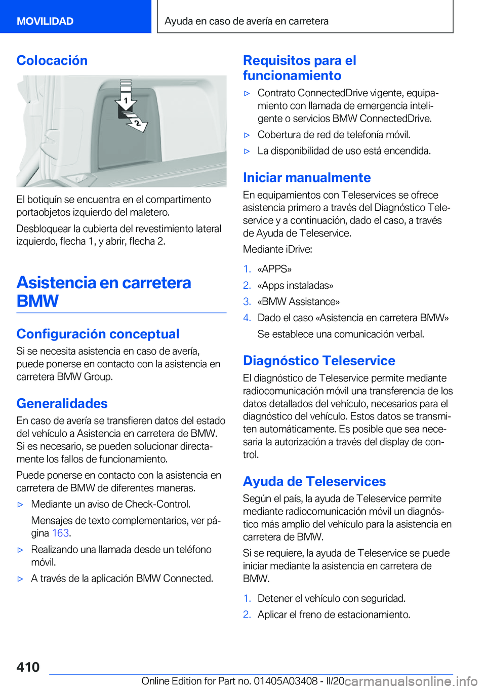 BMW X6 M 2020  Manuales de Empleo (in Spanish) �C�o�l�o�c�a�c�i�