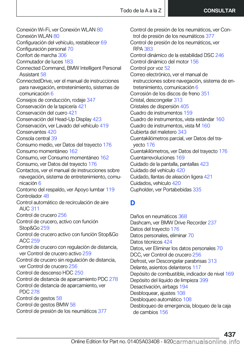 BMW X6 M 2020  Manuales de Empleo (in Spanish) �C�o�n�e�x�i�