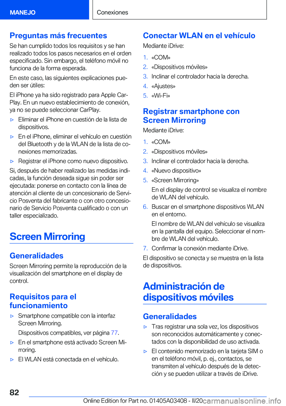 BMW X6 M 2020  Manuales de Empleo (in Spanish) �P�r�e�g�u�n�t�a�s��m�