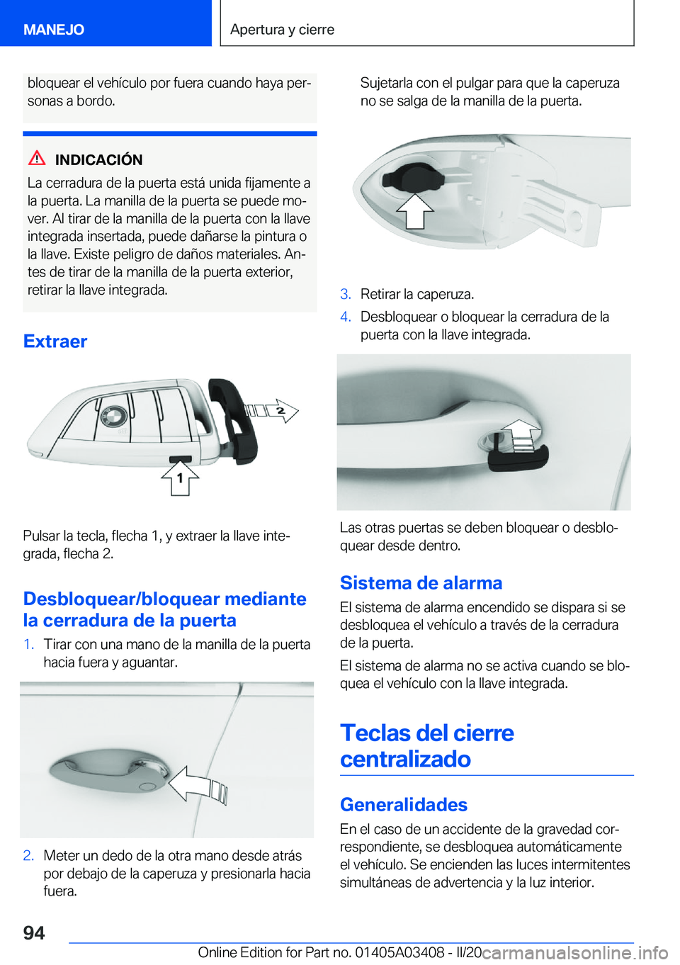 BMW X6 M 2020  Manuales de Empleo (in Spanish) �b�l�o�q�u�e�a�r��e�l��v�e�h�
