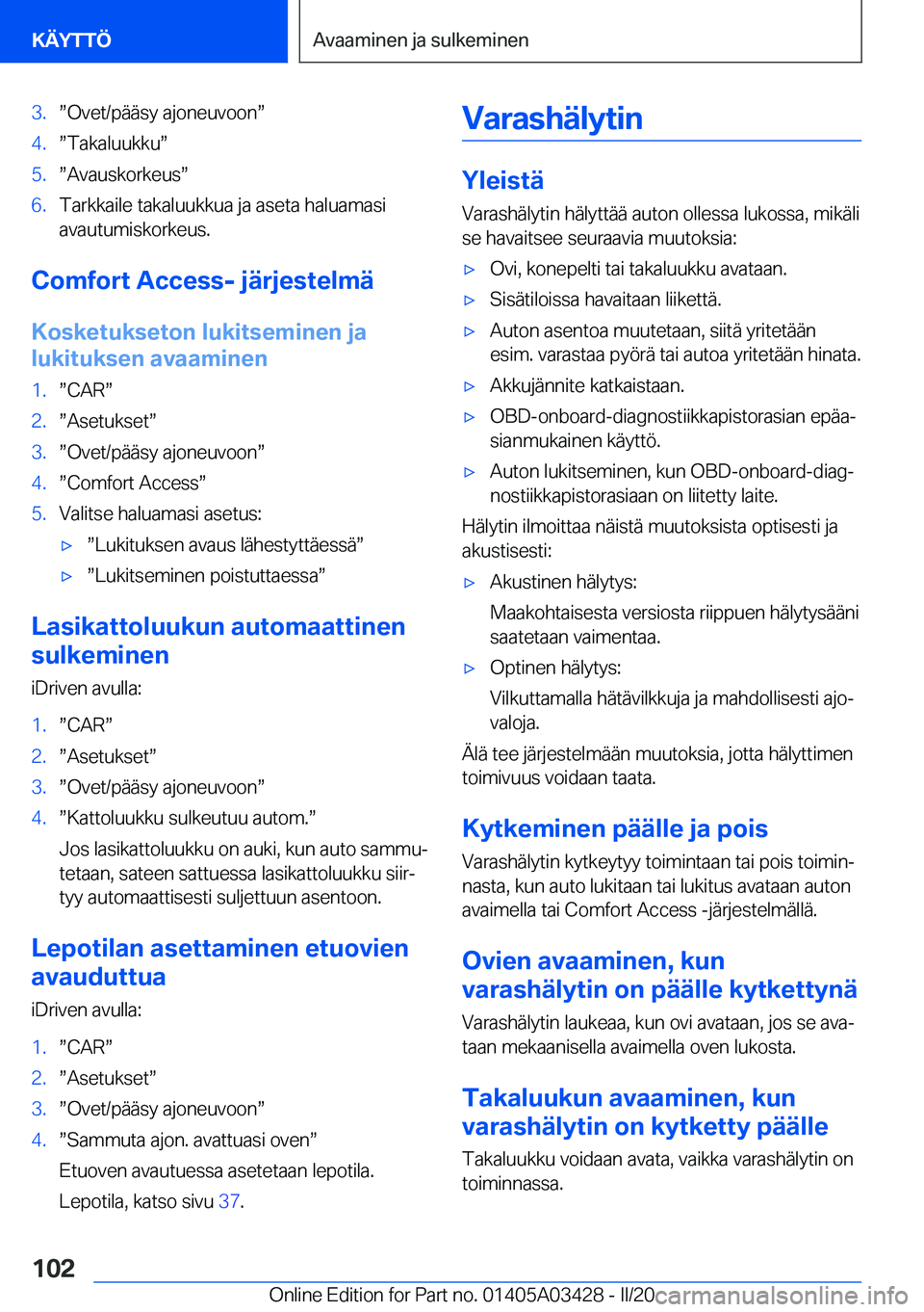 BMW X6 M 2020  Omistajan Käsikirja (in Finnish) �3�.w�O�v�e�t�/�p�