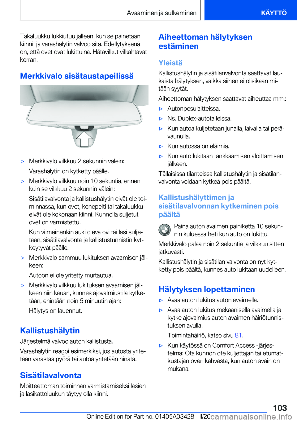 BMW X6 M 2020  Omistajan Käsikirja (in Finnish) �T�a�k�a�l�u�u�k�k�u��l�u�k�k�i�u�t�u�u��j�